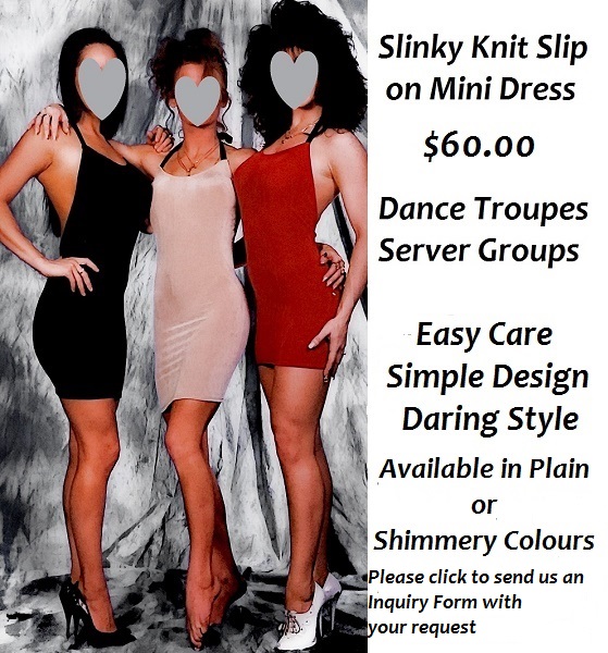 Little Black Dress Slinky Knit Mini Server or Dance Costume