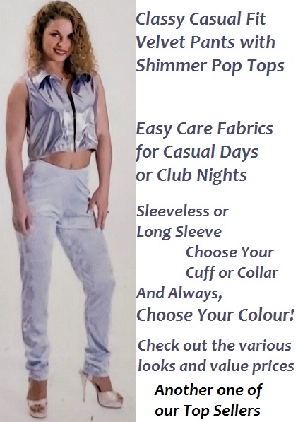 Pink Purple Stretch Velvet Pant Shimmer Pop Top